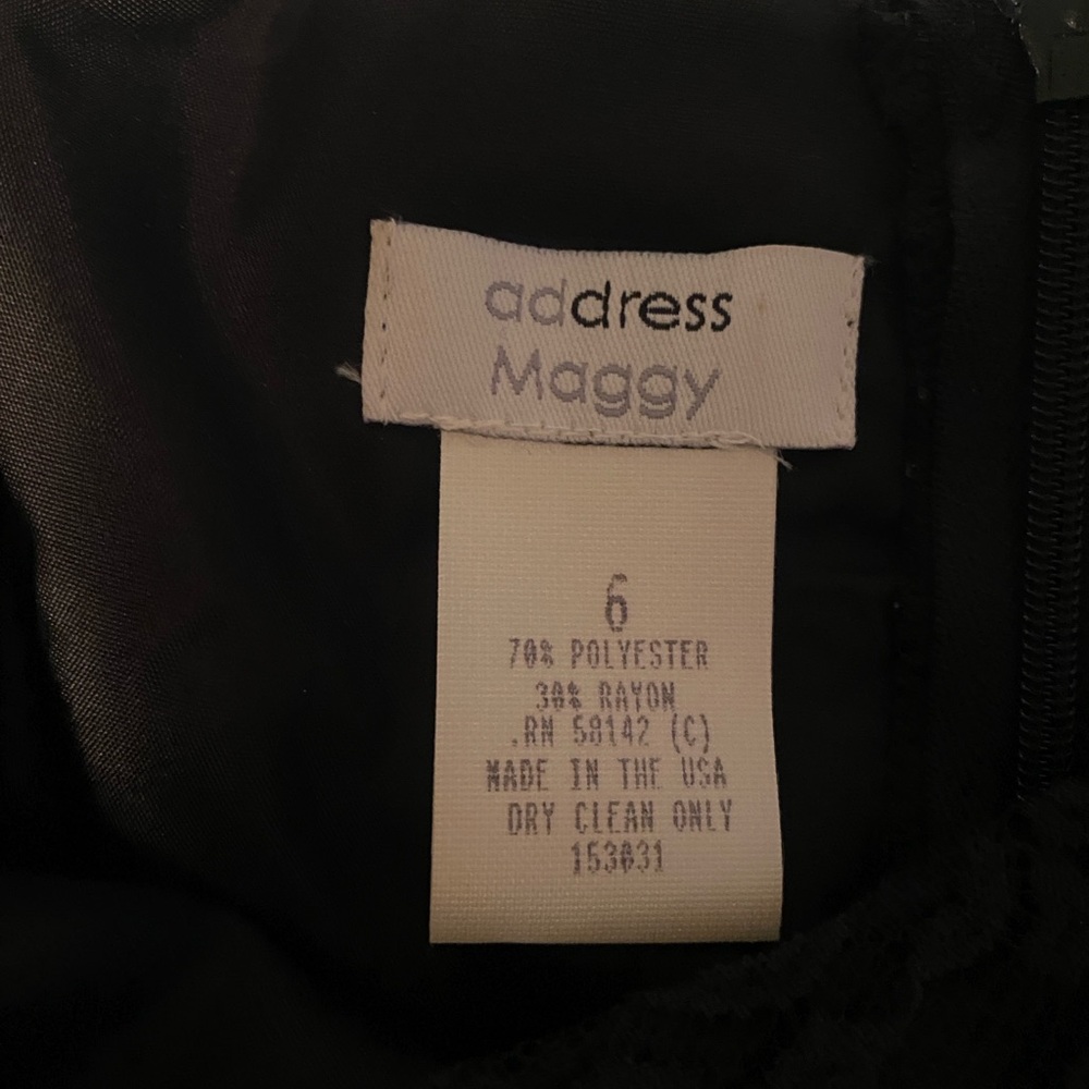 Address Maggy Elegant Black Lace Midi Dress, Size 6, Polyester, Lined - Picture 3 of 7